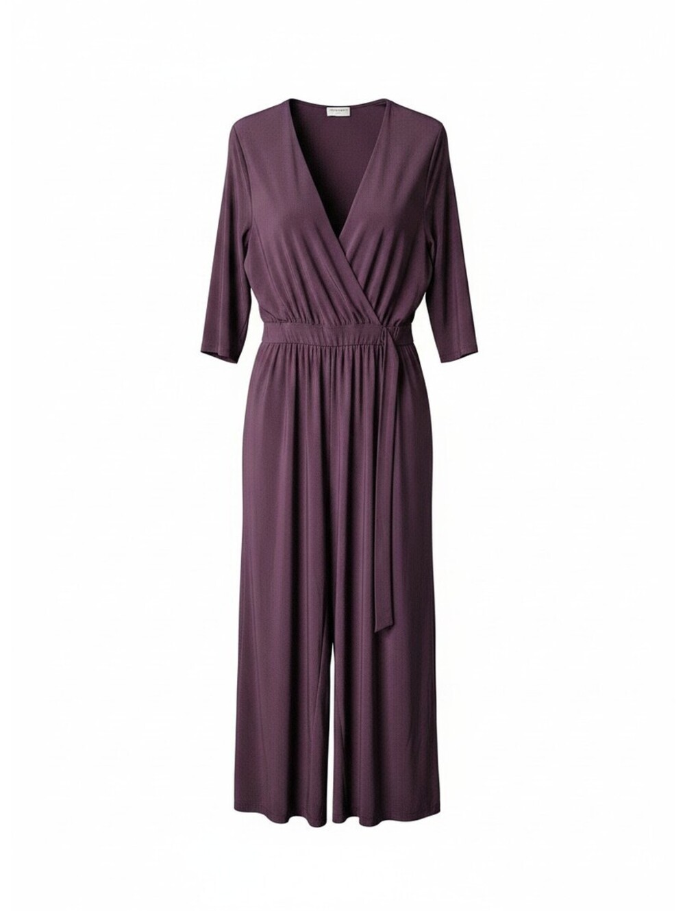 NWOT Petite Assembly Wrap Front Wide Leg Jumpsuit Plum Aubergine